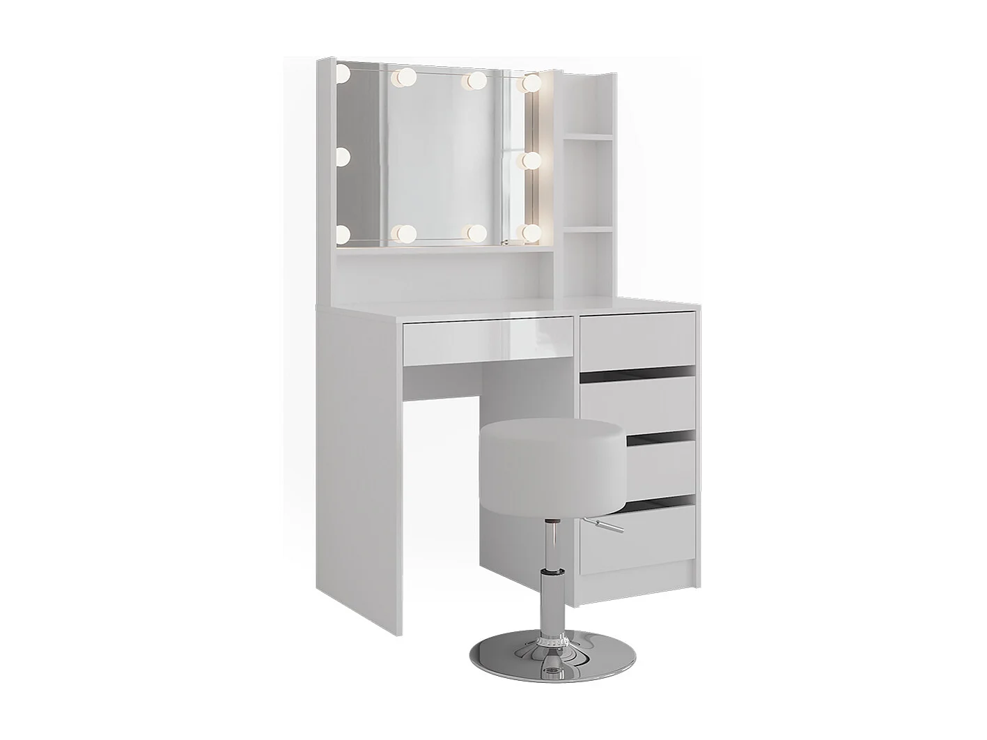 Vanity table white/white high gloss 89.8x50.1x76 sherry