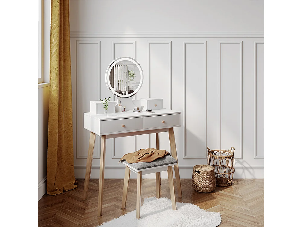 Coiffeuse blanc 80x41x127.5 finya