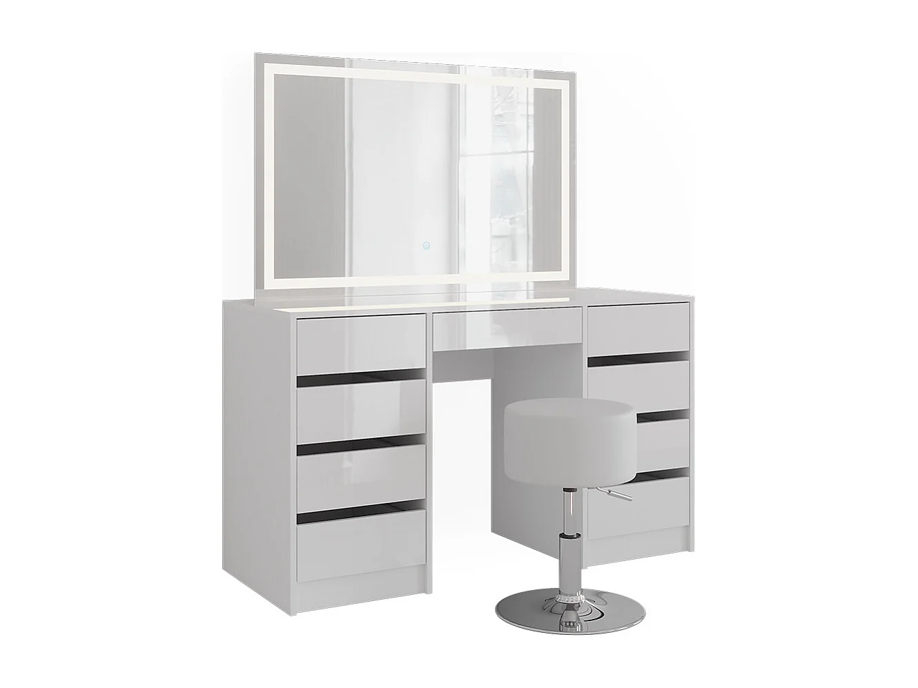 Coiffeuse blanc/blanc brillant 128.2x50.1x76 sherry