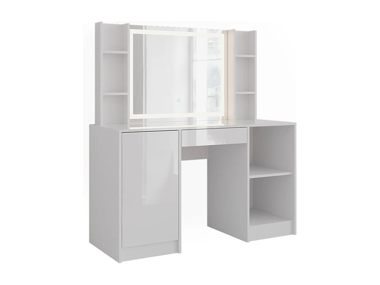 Kaptafel met licht wit/wit hoogglans 128.2x50.1x76 sherry