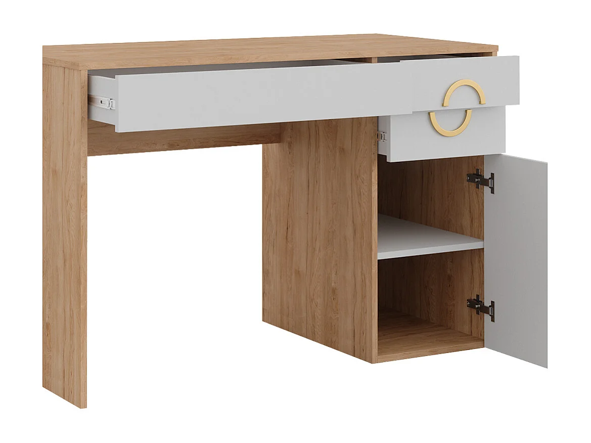 Mesa de maquillaje rockford hickory natural 115x55x76.4 adela