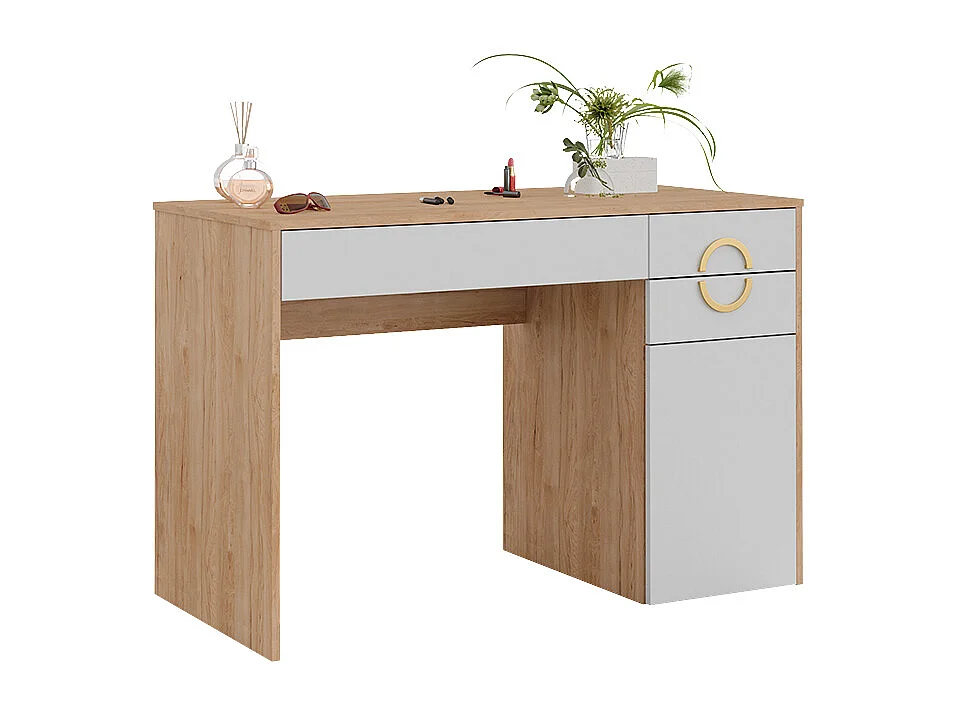 Mesa de maquillaje rockford hickory natural 115x55x76.4 adela