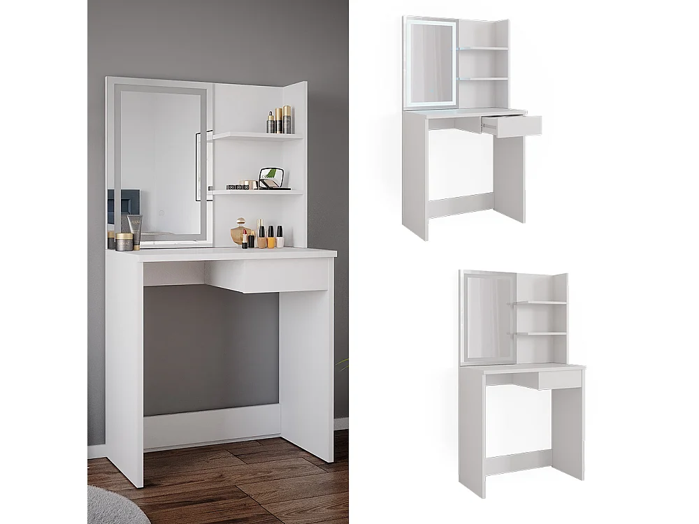 Coiffeuse blanc 75x40x141 dekos