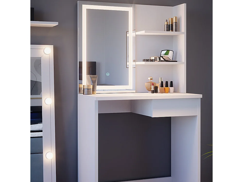 Coiffeuse blanc 75x40x141 dekos