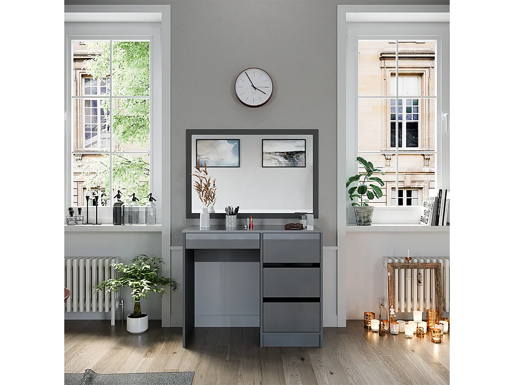 Vanity high gloss grey 90x40x75 sherry