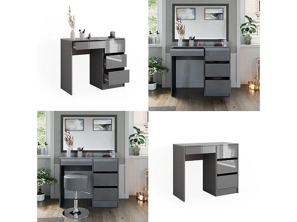 Vanity high gloss grey 90x40x75 sherry