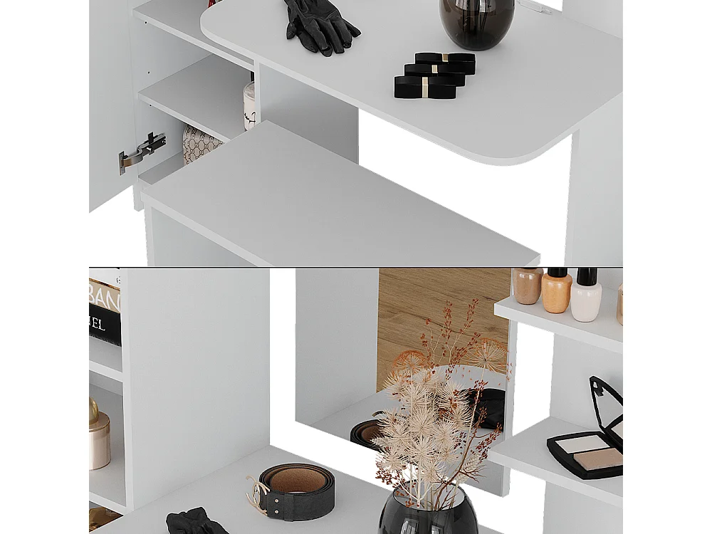 Coiffeuse blanc 123x33x141.2 jasmin