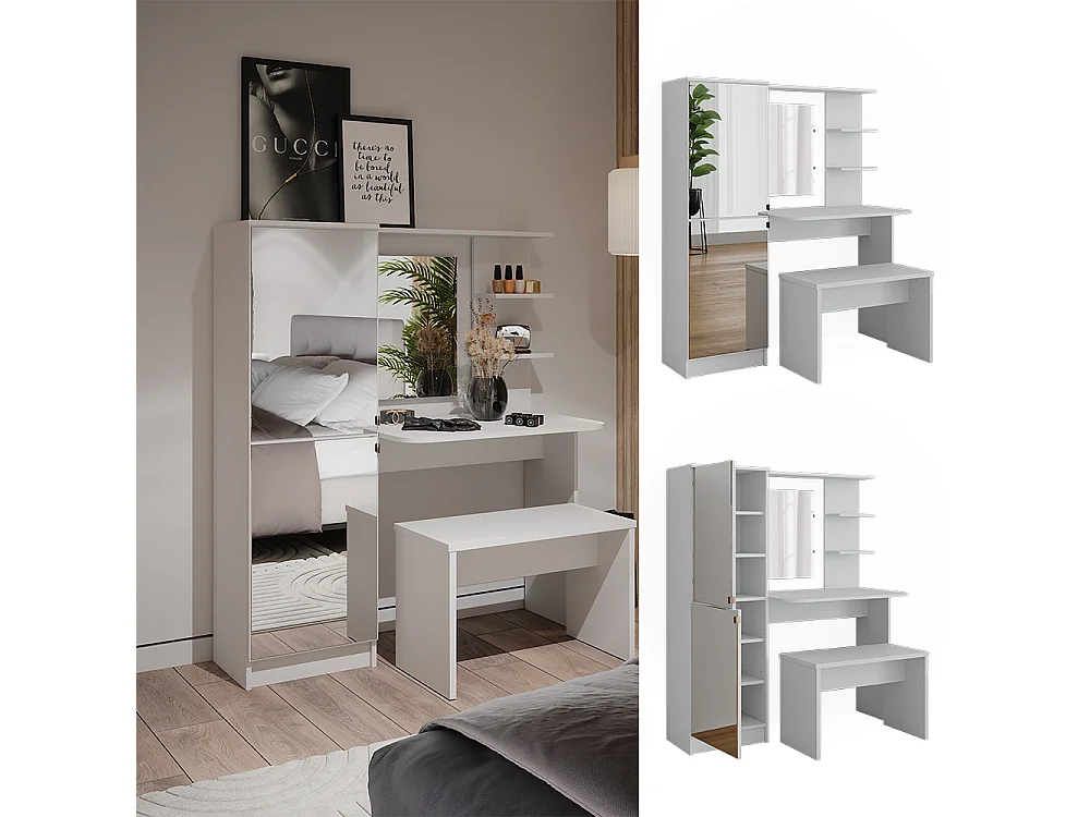 Toiletbord hvid 123x33x141.2 jasmin