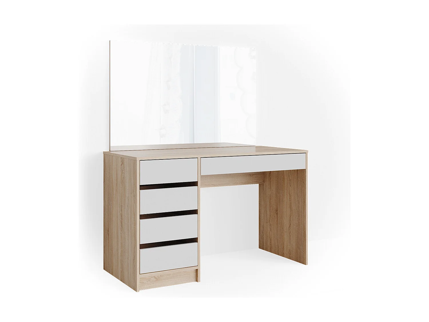 Vanity table white/sonoma 120x55x75 sherry