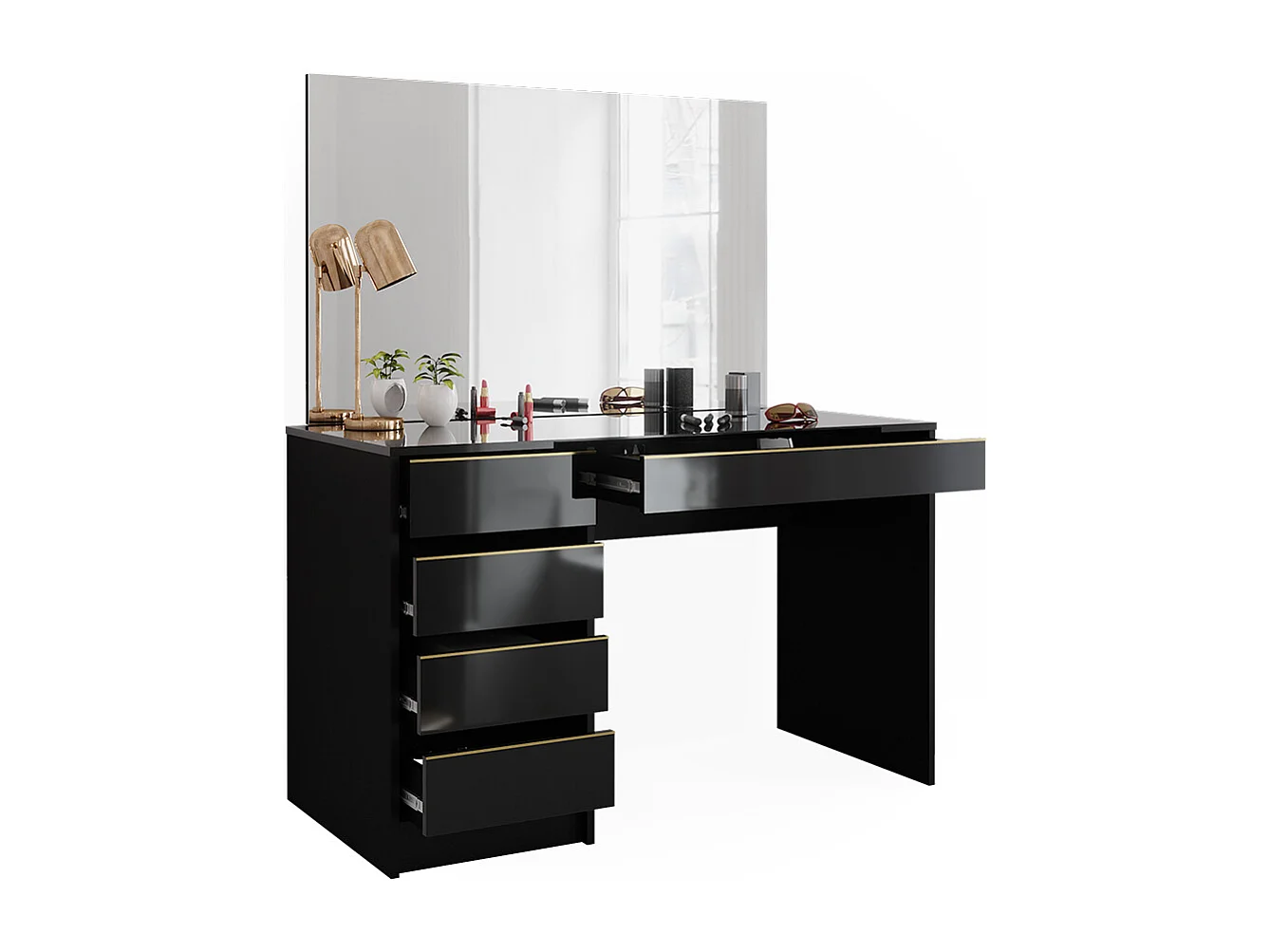 Tocador negro/oro 120x55x75 sherry