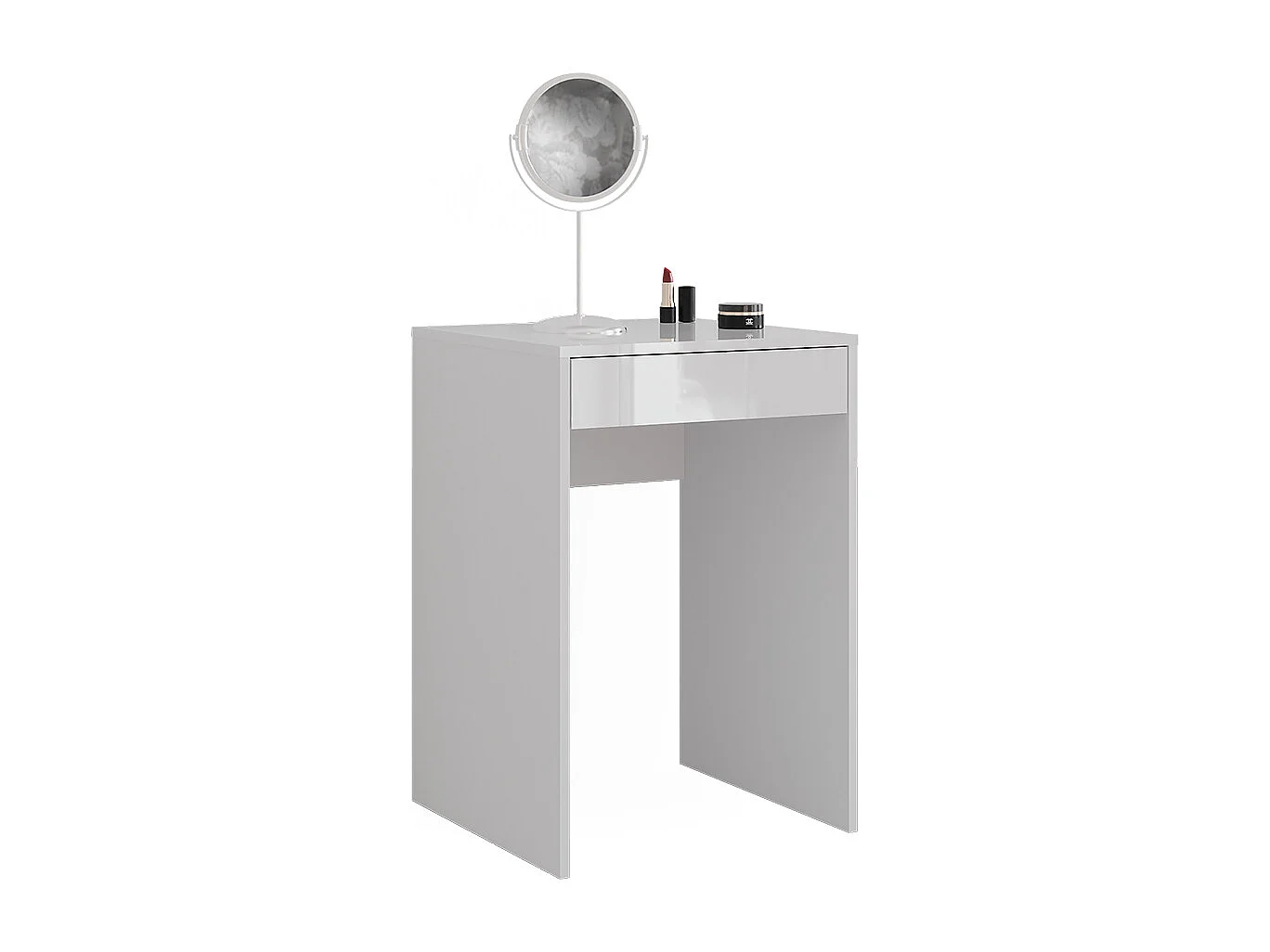 Schminktisch weiß/weiß hochglanz 51.4x50.1x76 sherry