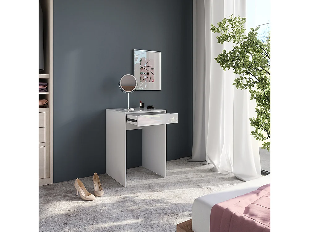 Coiffeuse blanc/blanc brillant 51.4x50.1x76 sherry