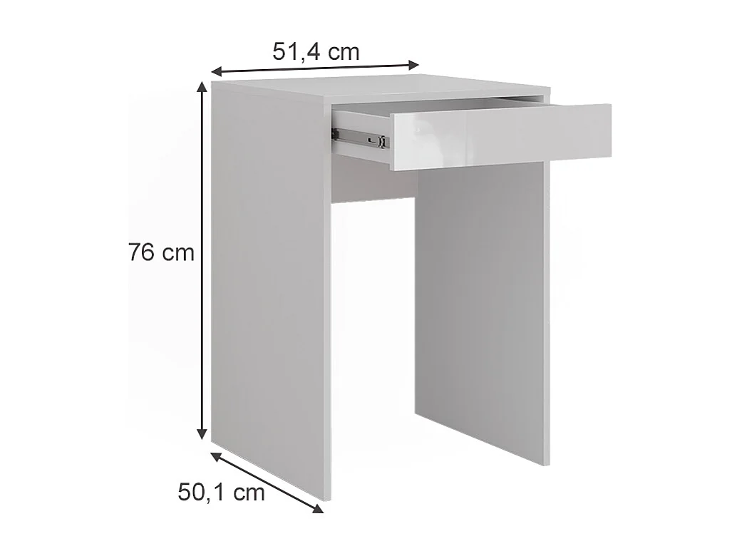 Vanity white/white high gloss 51.4x50.1x76 sherry
