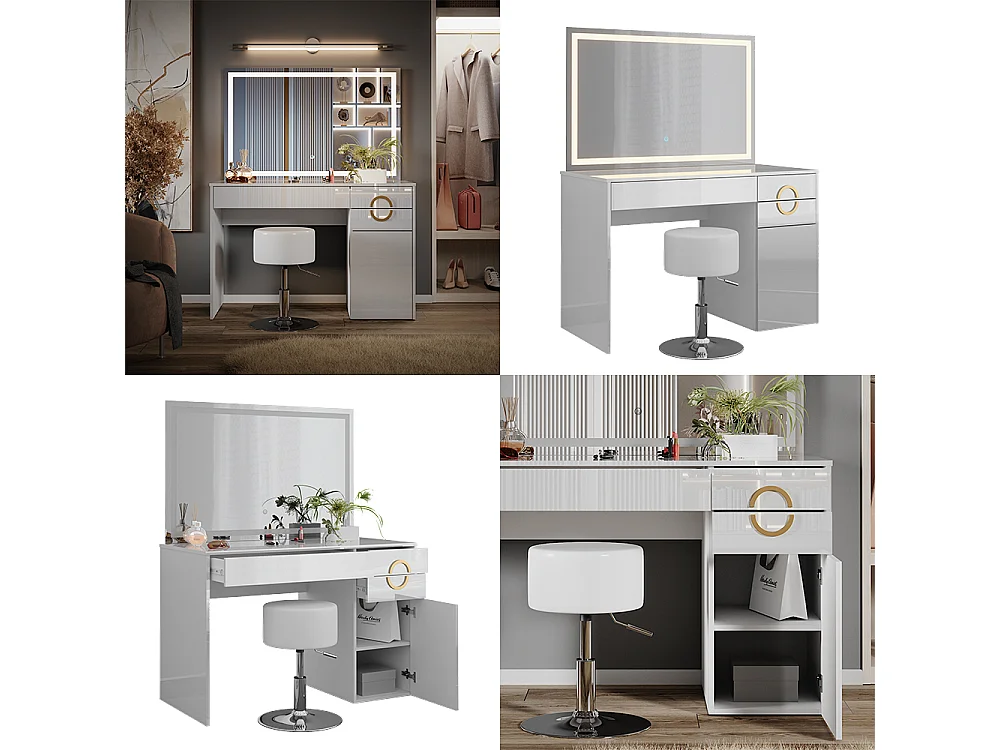 Vanity table white 115x55x76.4 adela