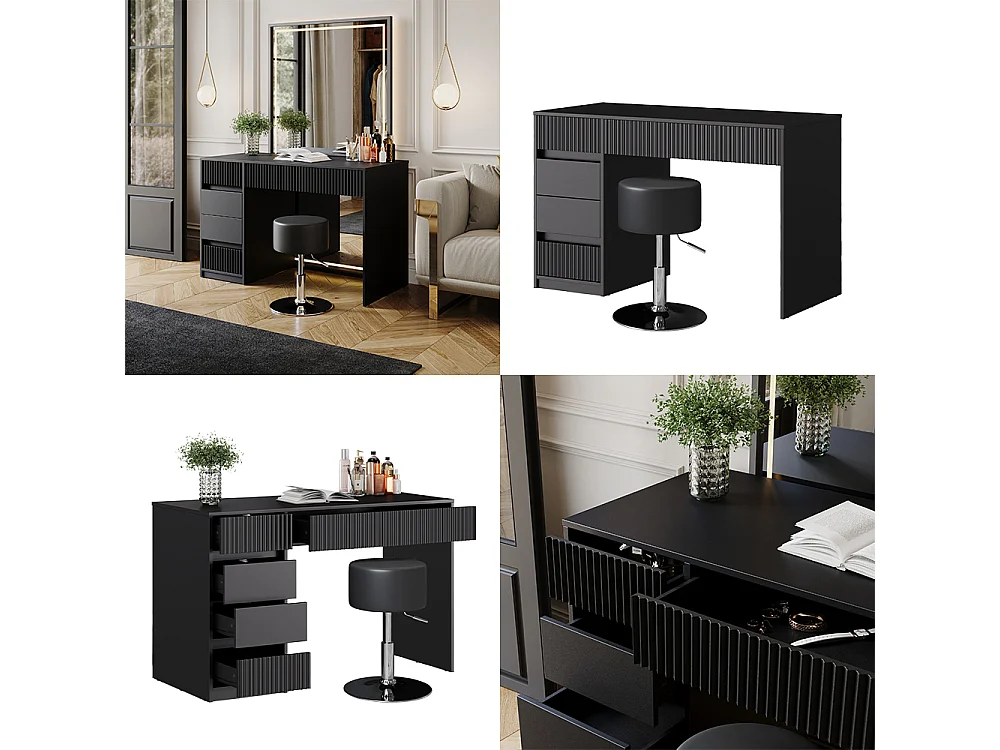 Tocador negro 120x55x76 omira