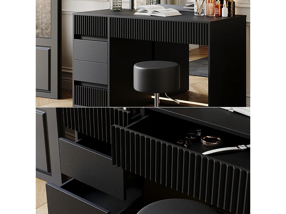 Dressing table black 120x55x76 omira