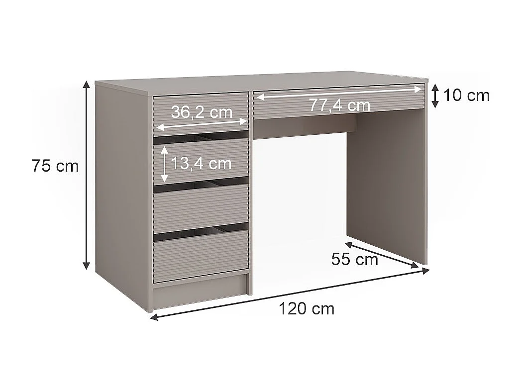 Coiffeuse cachemire 120x55x75 sherry
