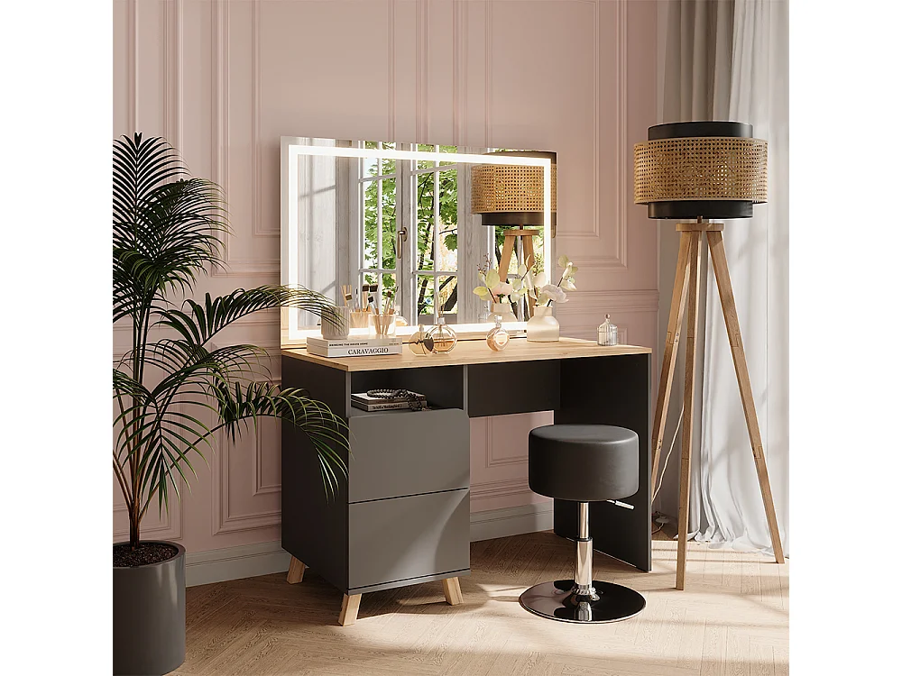 Coiffeuse anthracite/artisan 110x55x75 karen