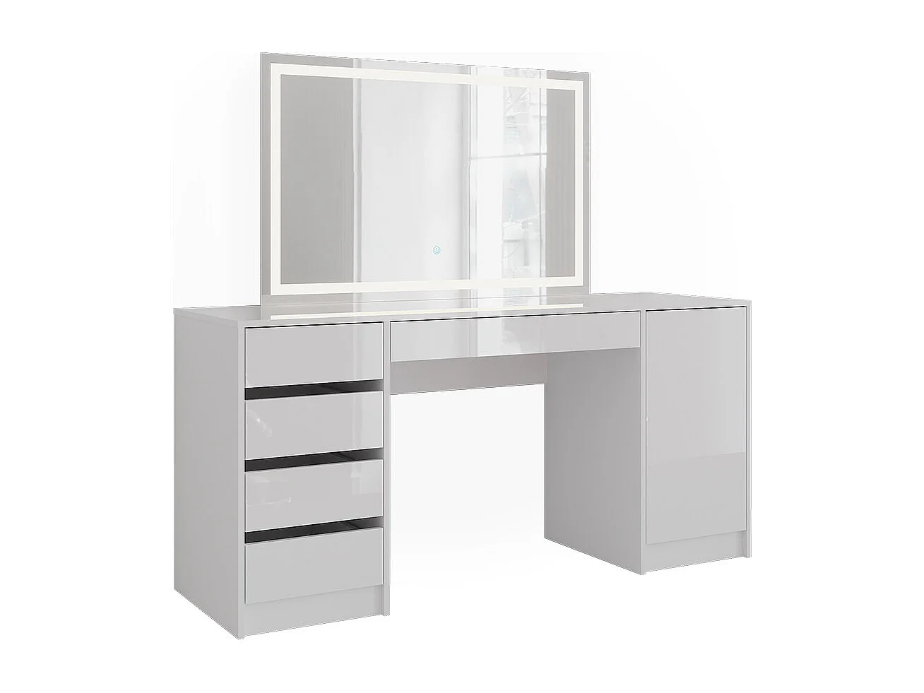 Coiffeuse blanc/blanc brillant 158.2x50.1x76 sherry