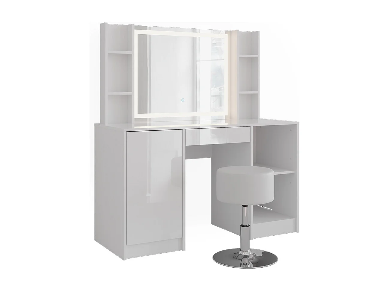 Coiffeuse blanc/blanc brillant 128.2x50.1x76 sherry