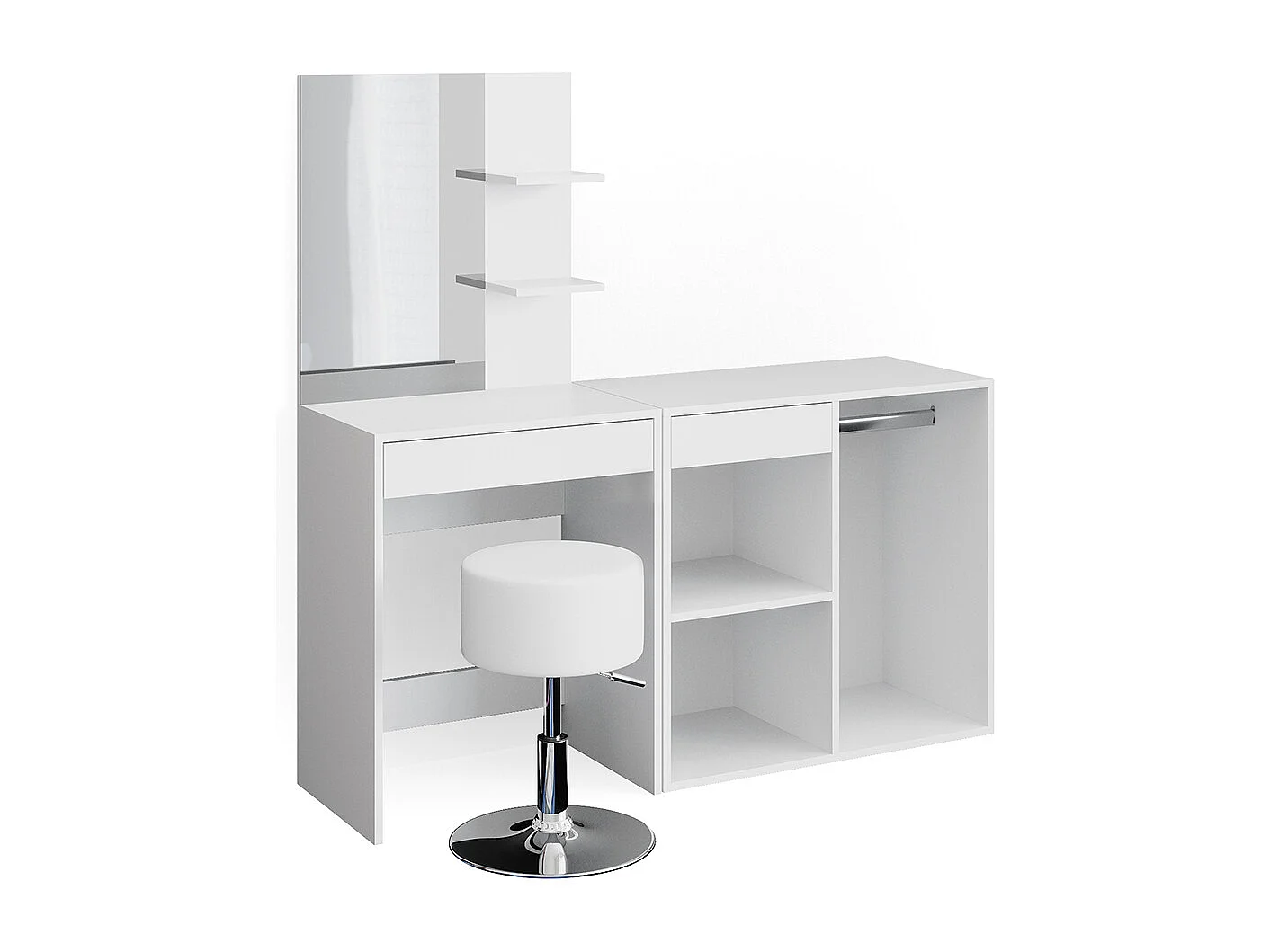 Coiffeuse blanc 140x40x140 isabelle