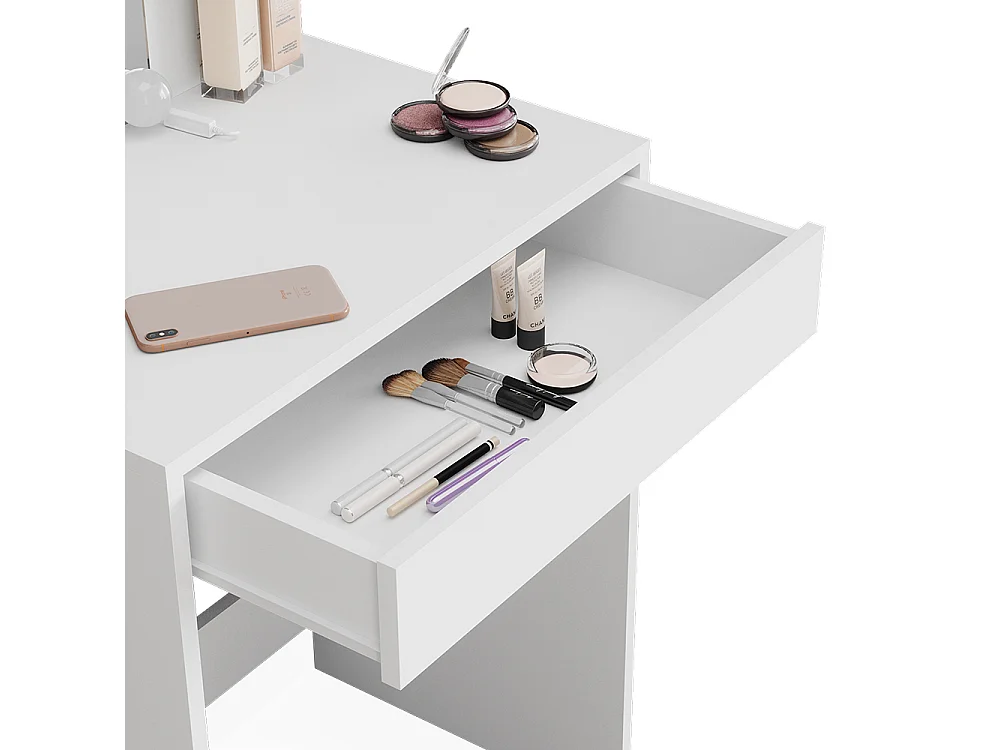 Coiffeuse blanc 140x40x140 isabelle