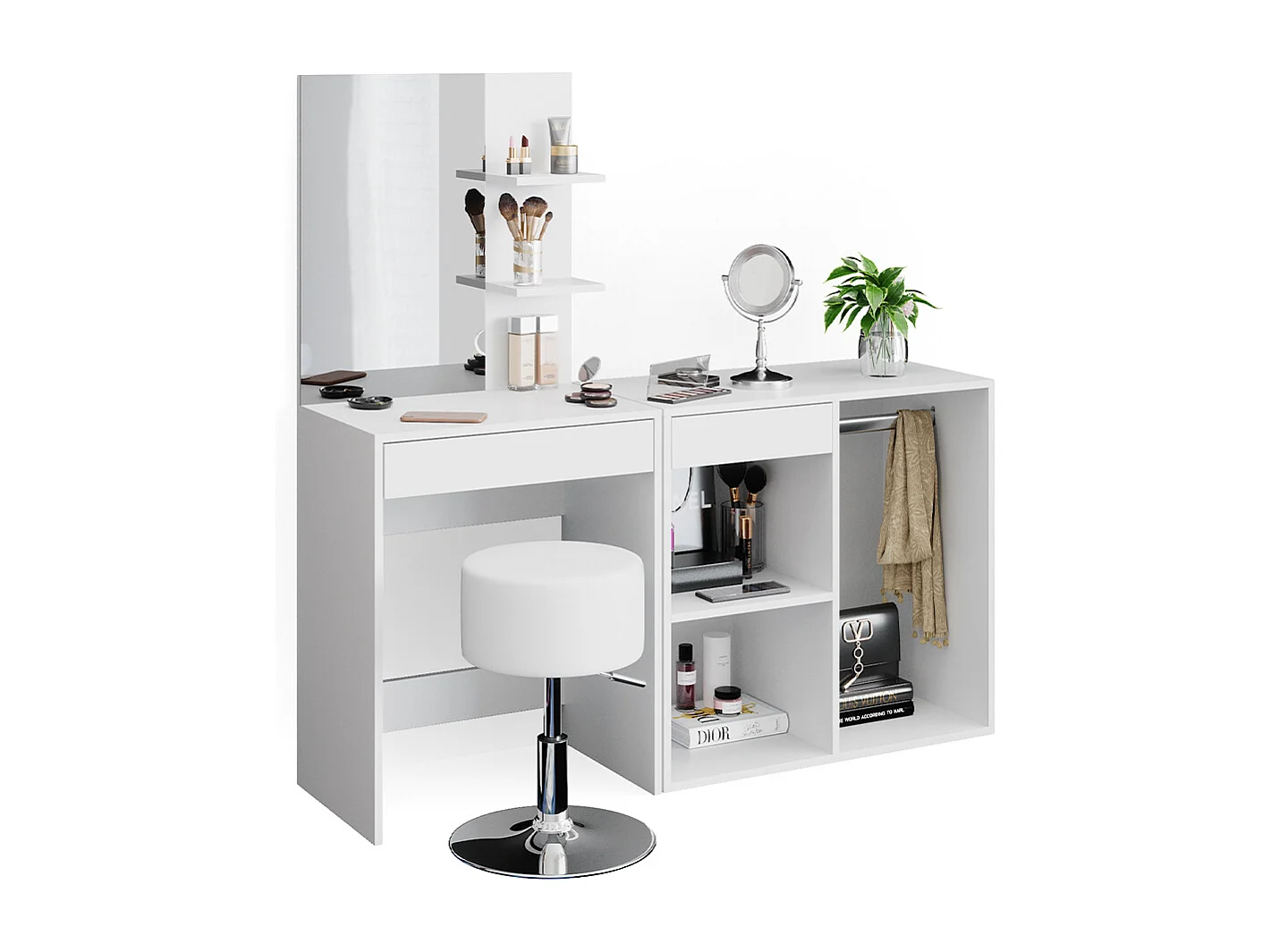 Tavolo da toeletta bianco 140x40x140 isabelle