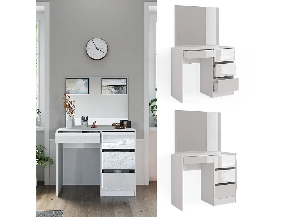 Coiffeuse blanc 90x40x75 sherry