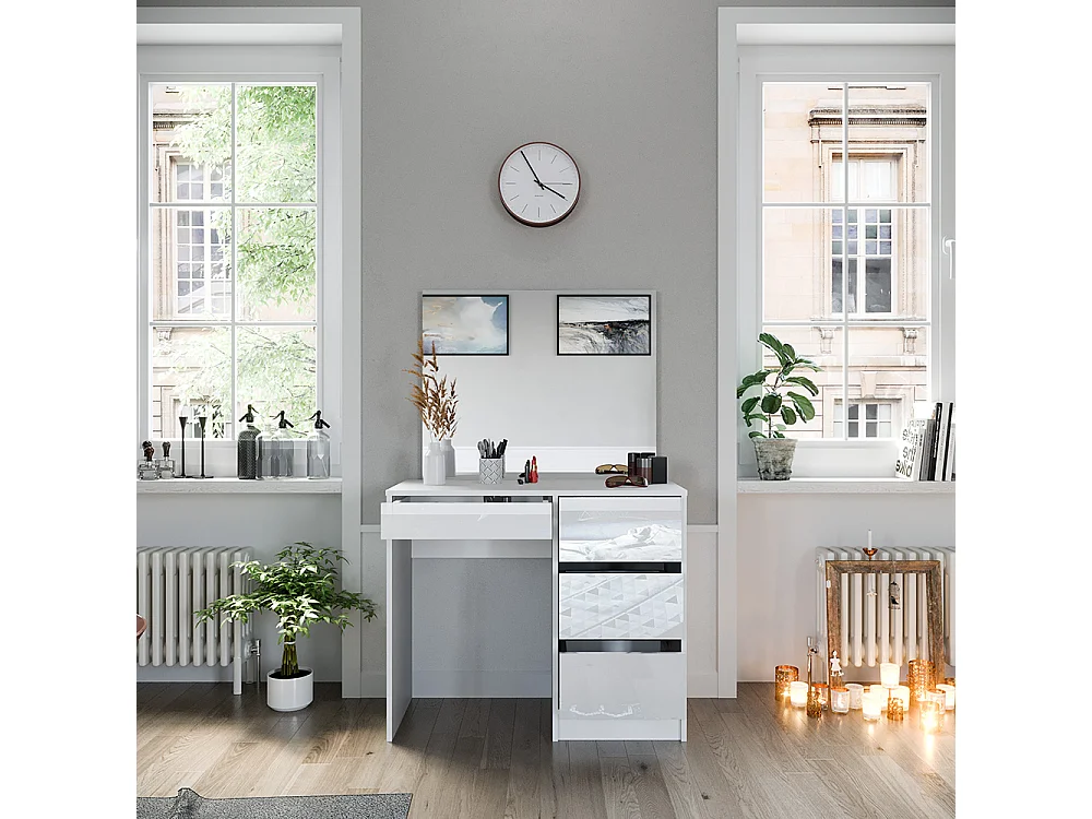 Coiffeuse blanc 90x40x75 sherry