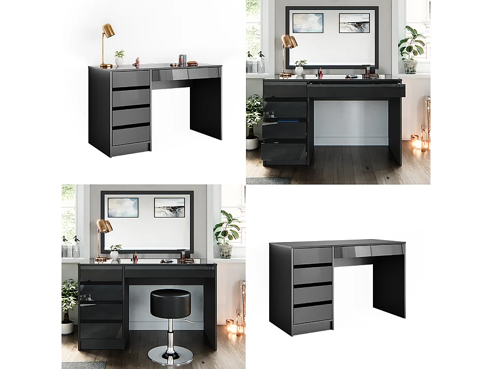 Coiffeuse anthracite 120x55x75 sherry