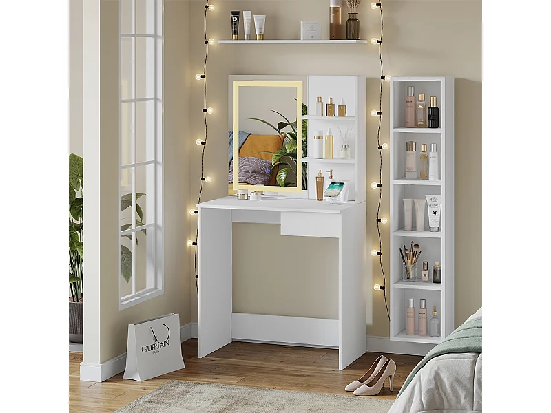 Tocador blanco 75x40x141 dekos