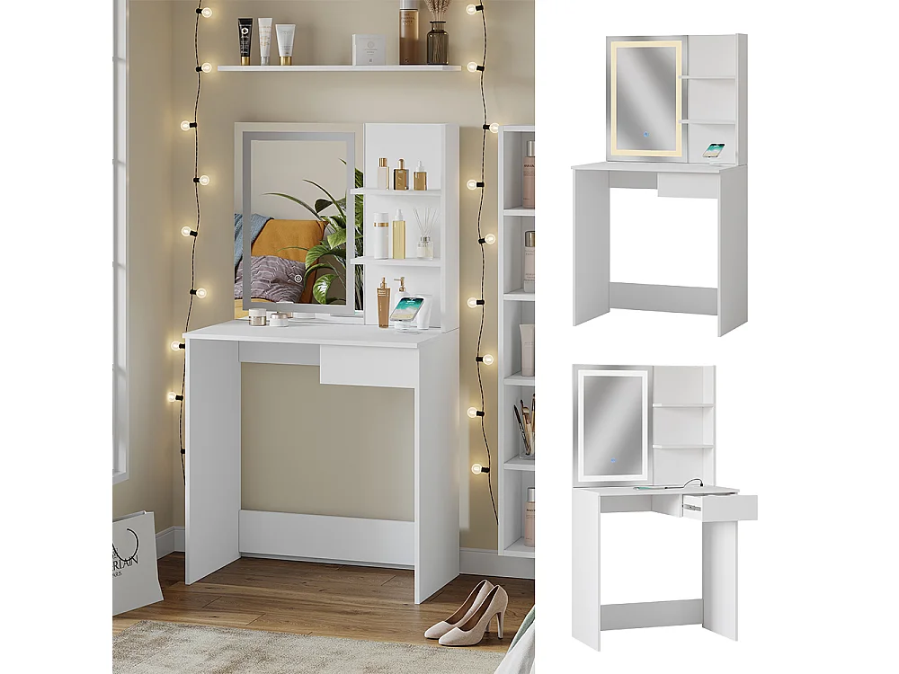 Tocador blanco 75x40x141 dekos