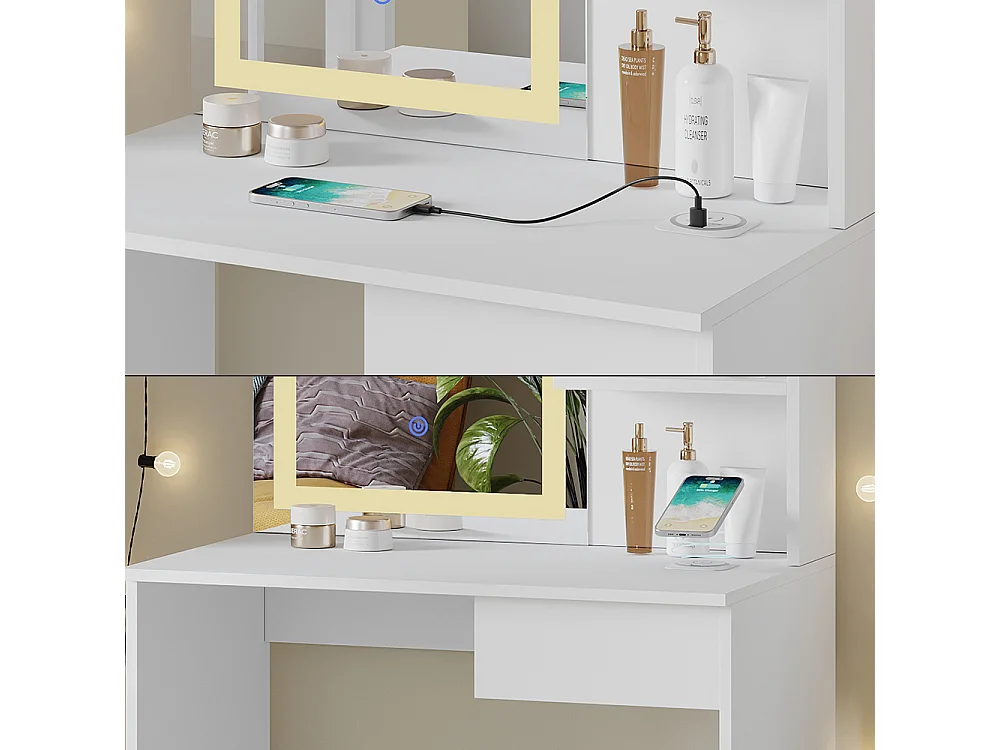 Tocador blanco 75x40x141 dekos