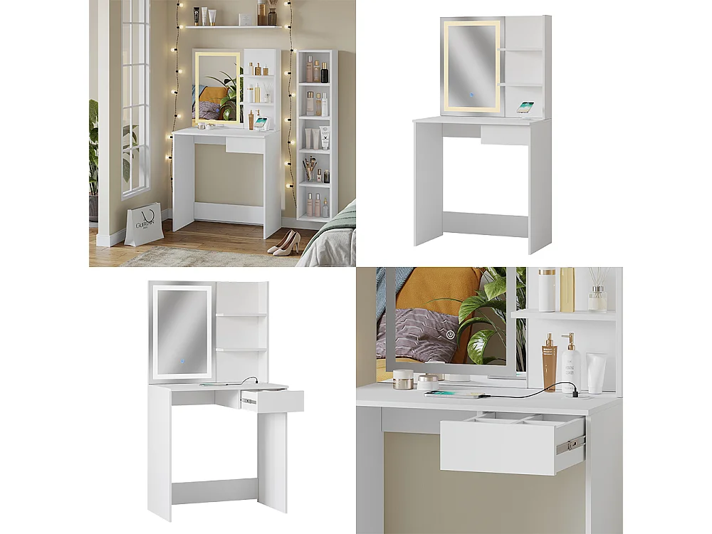 Tocador blanco 75x40x141 dekos