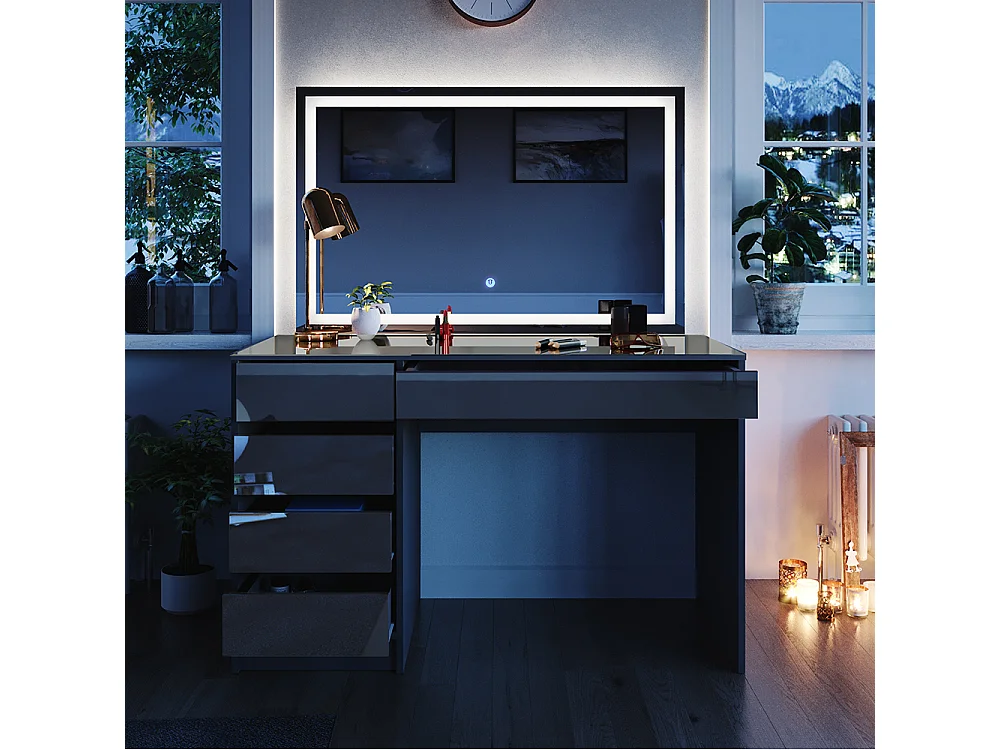 Coiffeuse anthracite 120x55x75 sherry