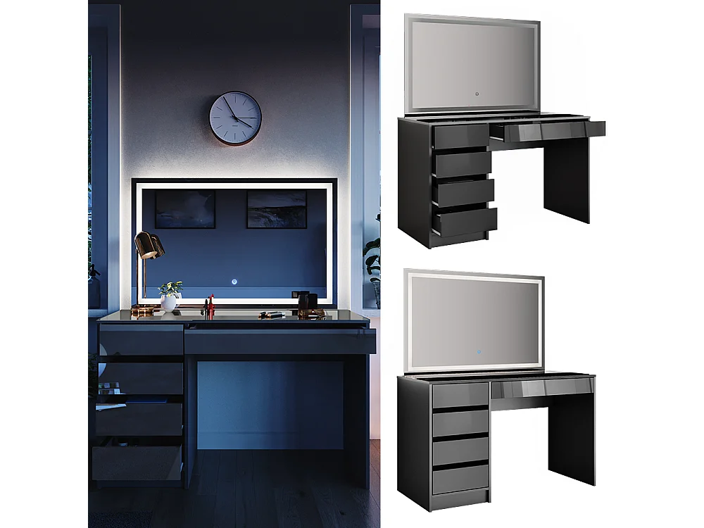 Vanity table anthracite 120x55x75 sherry