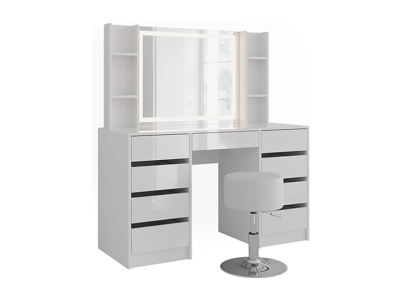 Coiffeuse blanc/blanc brillant 128.2x50.1x76 sherry