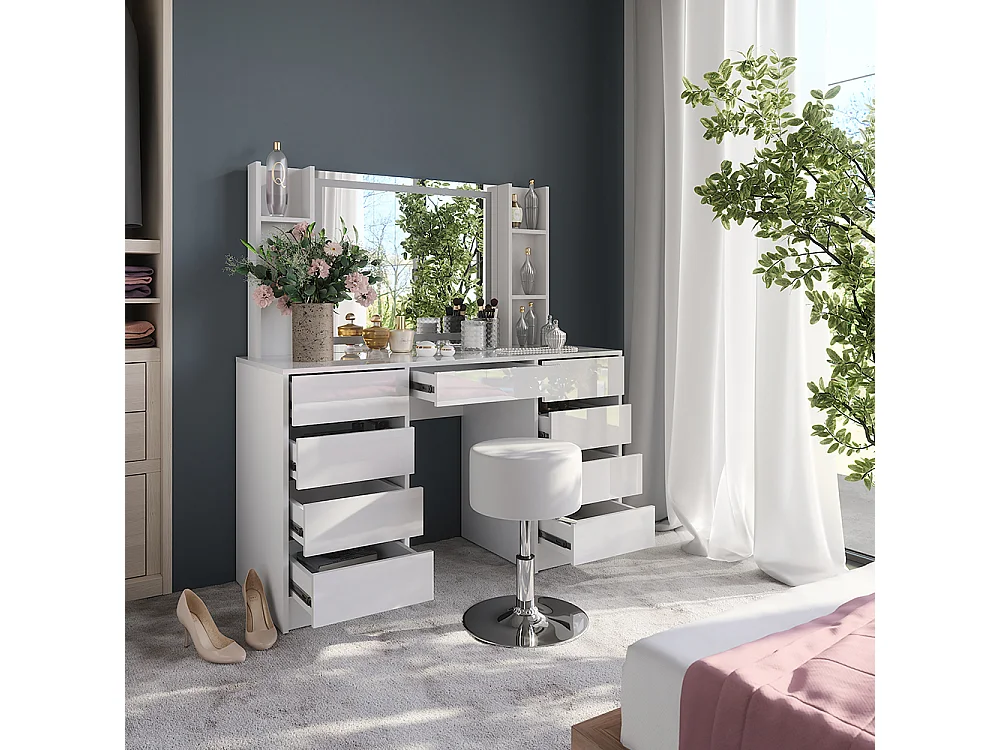 Coiffeuse blanc/blanc brillant 128.2x50.1x76 sherry