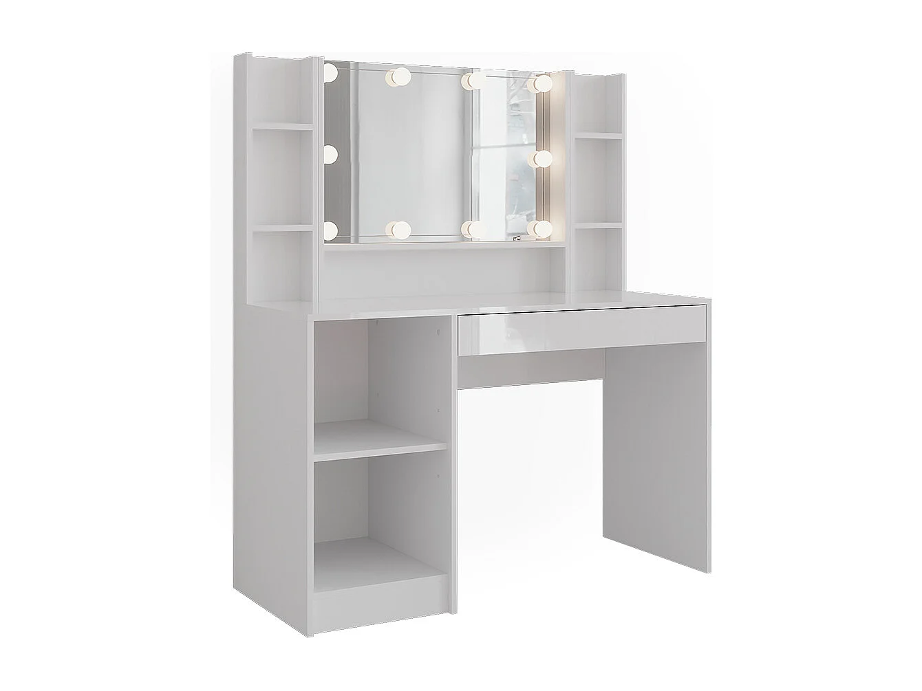 Coiffeuse blanc/blanc brillant 119.8x50.1x76 sherry