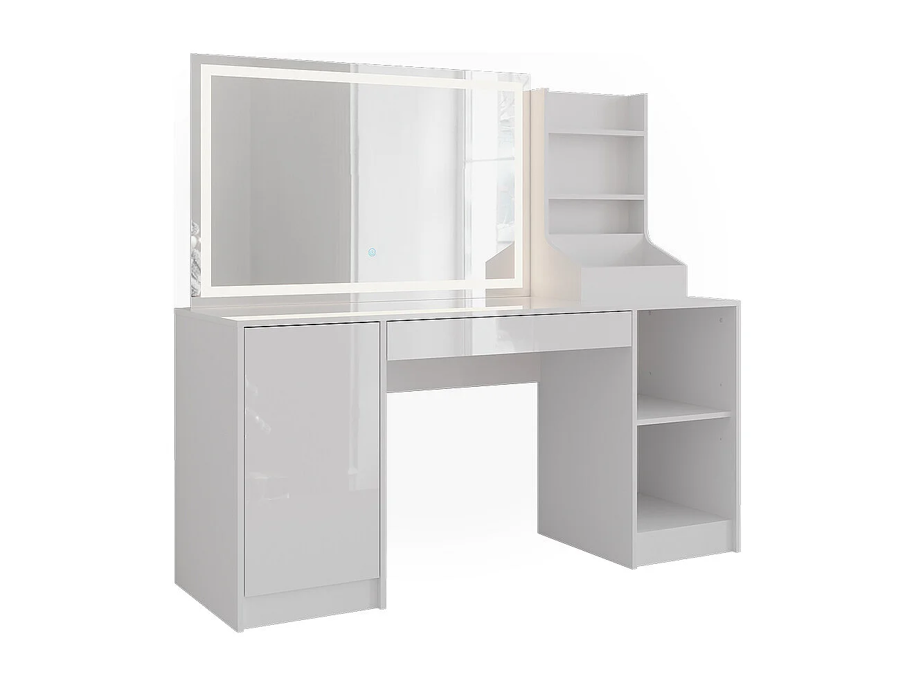 Vanity table white/white high gloss 158.2x50.1x76 sherry