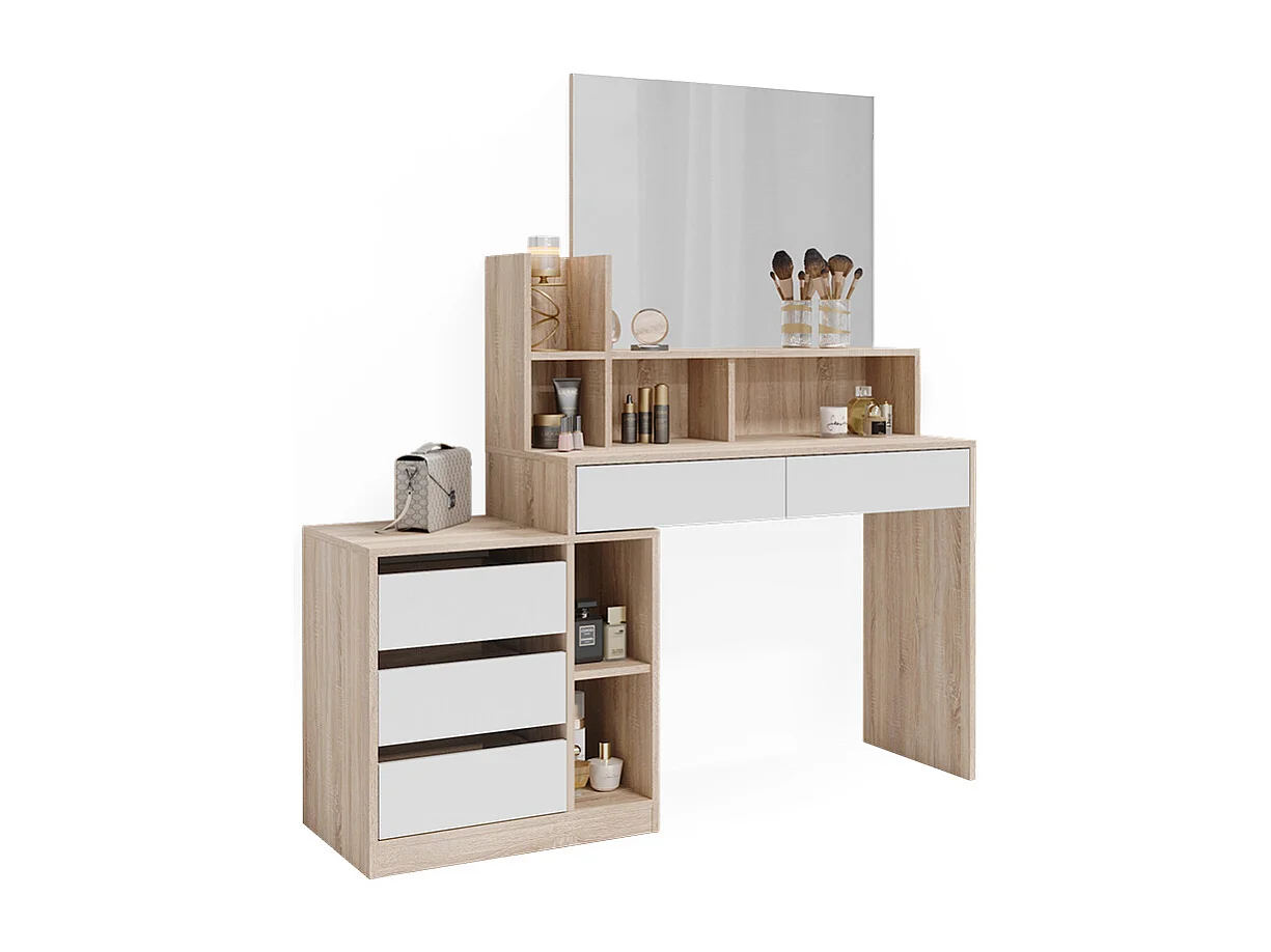 Tocador blanco/sonoma 139.8x40x115 anja