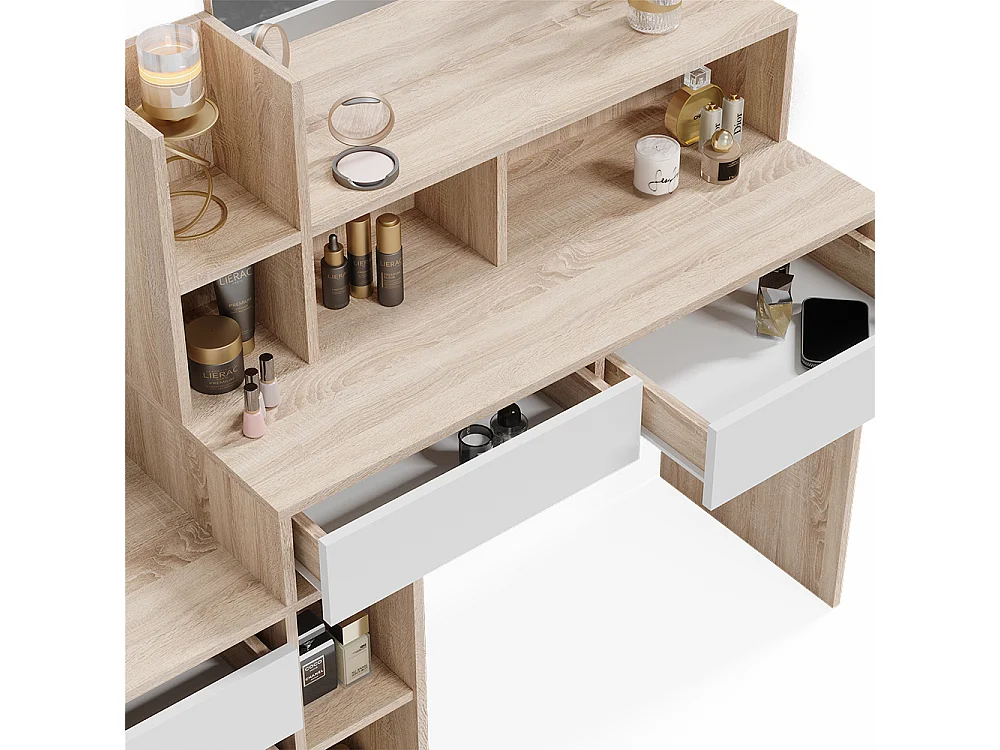 Coiffeuse blanc/sonoma 139.8x40x115 anja