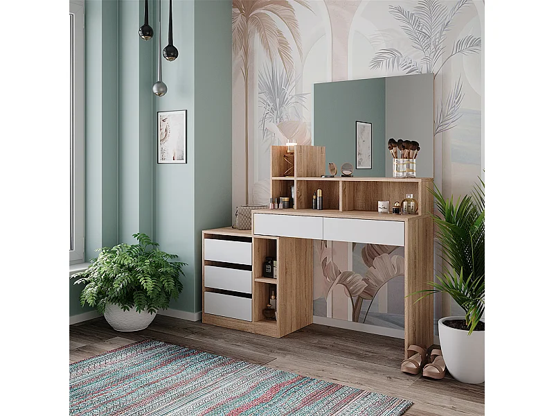 Kaptafel wit/sonoma 139.8x40x115 anja