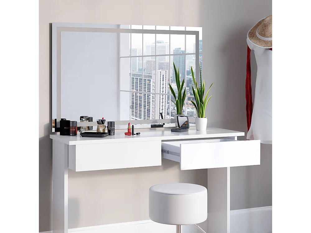 Coiffeuse blanc 120x40x83 azur