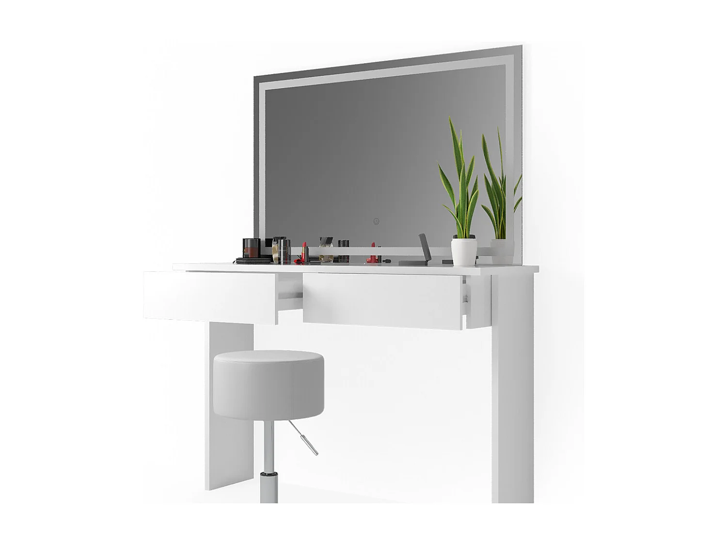 Coiffeuse blanc 120x40x83 azur