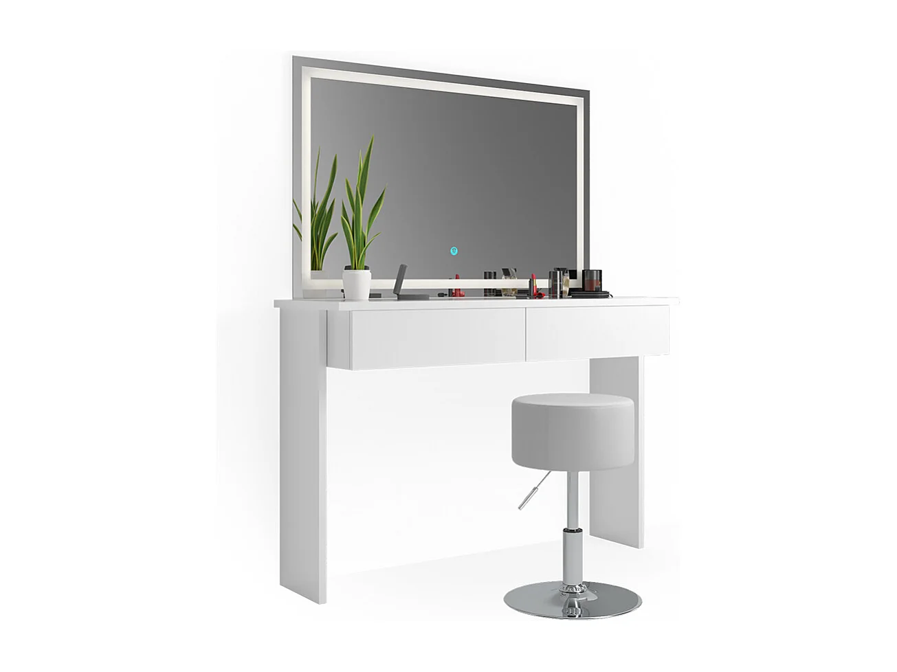 Coiffeuse blanc 120x40x83 azur