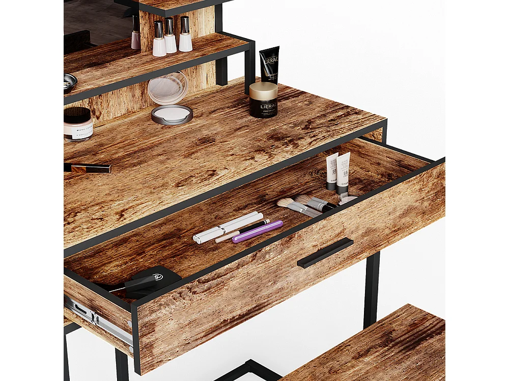 Coiffeuse bois antique 80x40x135.5 fyrk