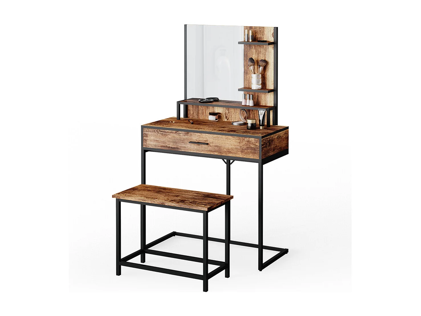 Vanity table antique wood 80x40x135.5 fyrk