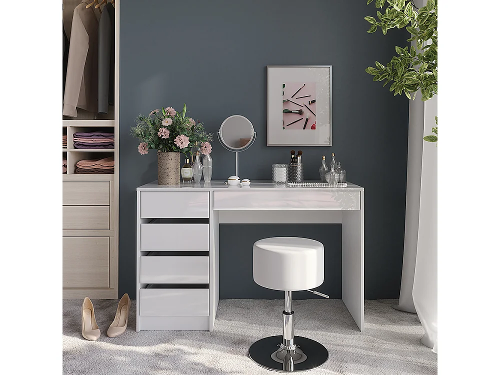 Vanity table white/white high gloss 119.8x50.1x76 sherry