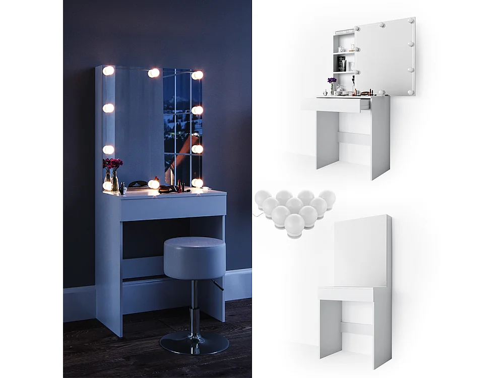 Coiffeuse blanc 68x42x155 melle